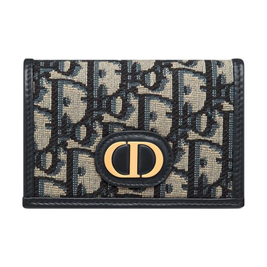 DIOR 30 Montaigne Jacquard Wallet Women's Blue