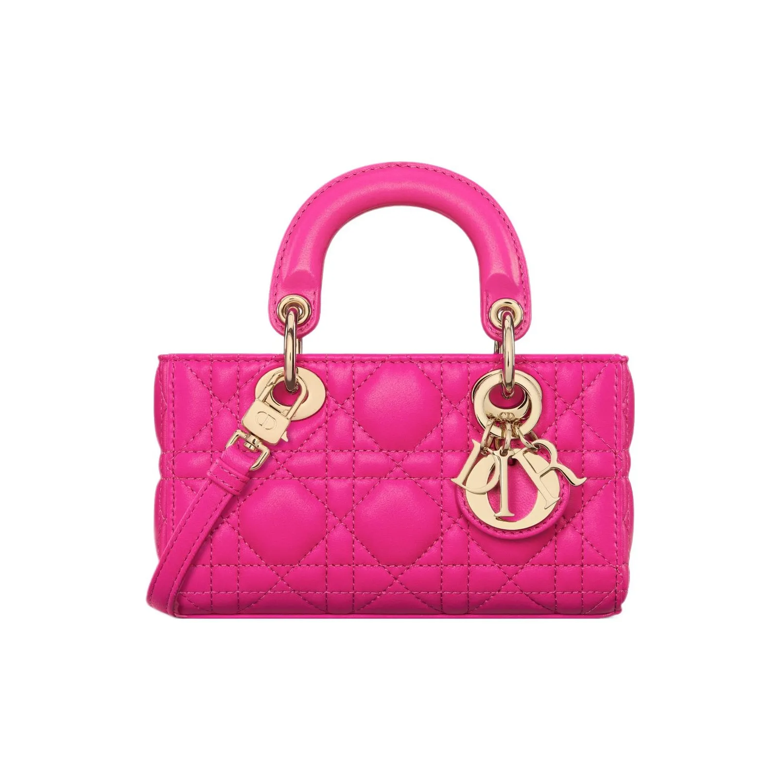 DIOR Lady D Joy Sheepskin Lady Dior Bag, Shoulder Bag, Crossbody Bag, Handbag Extra Mini Women's Pink