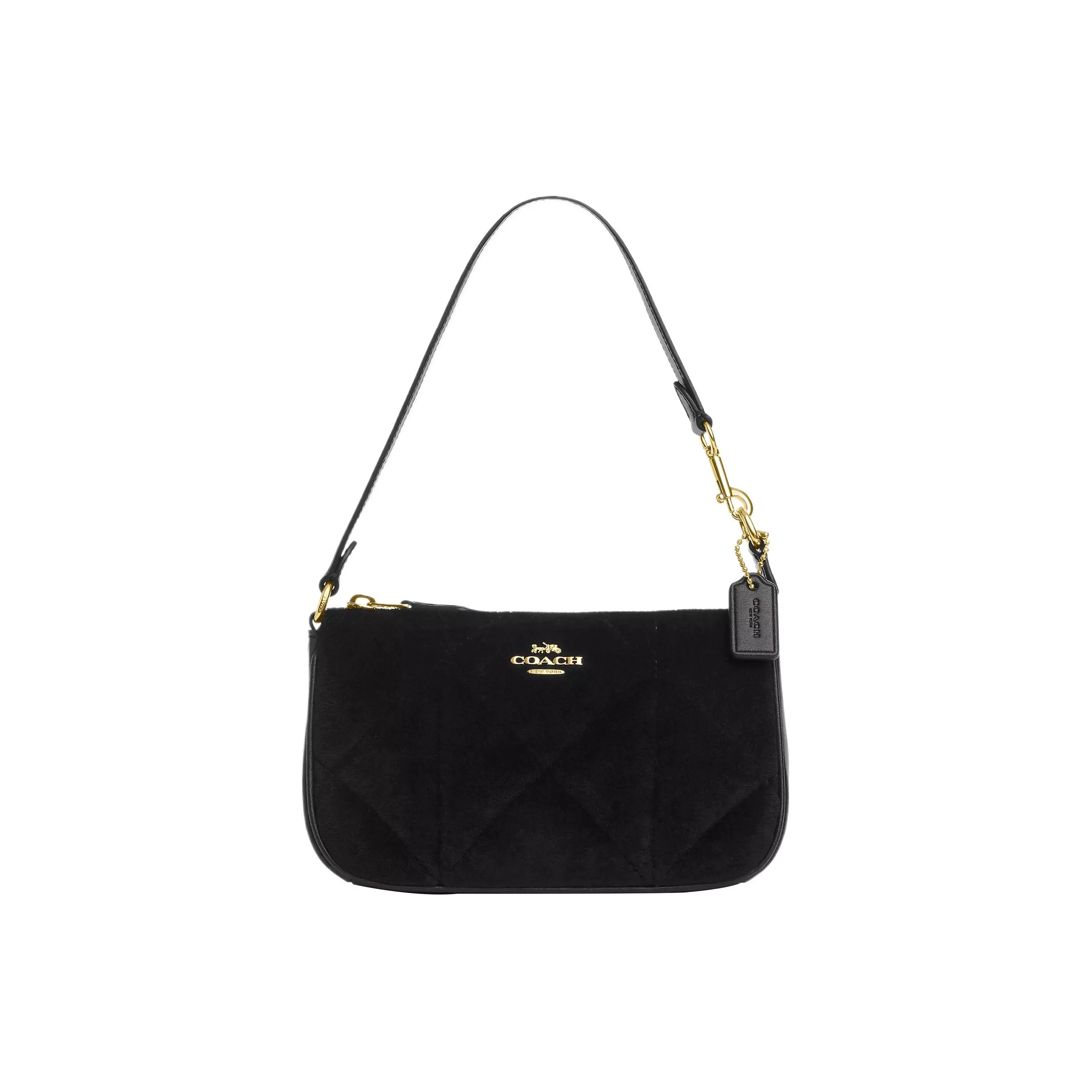 COACH Nolita Velvet Shoulder Bag Handbag Shoulder Bag Women's Gold & Black