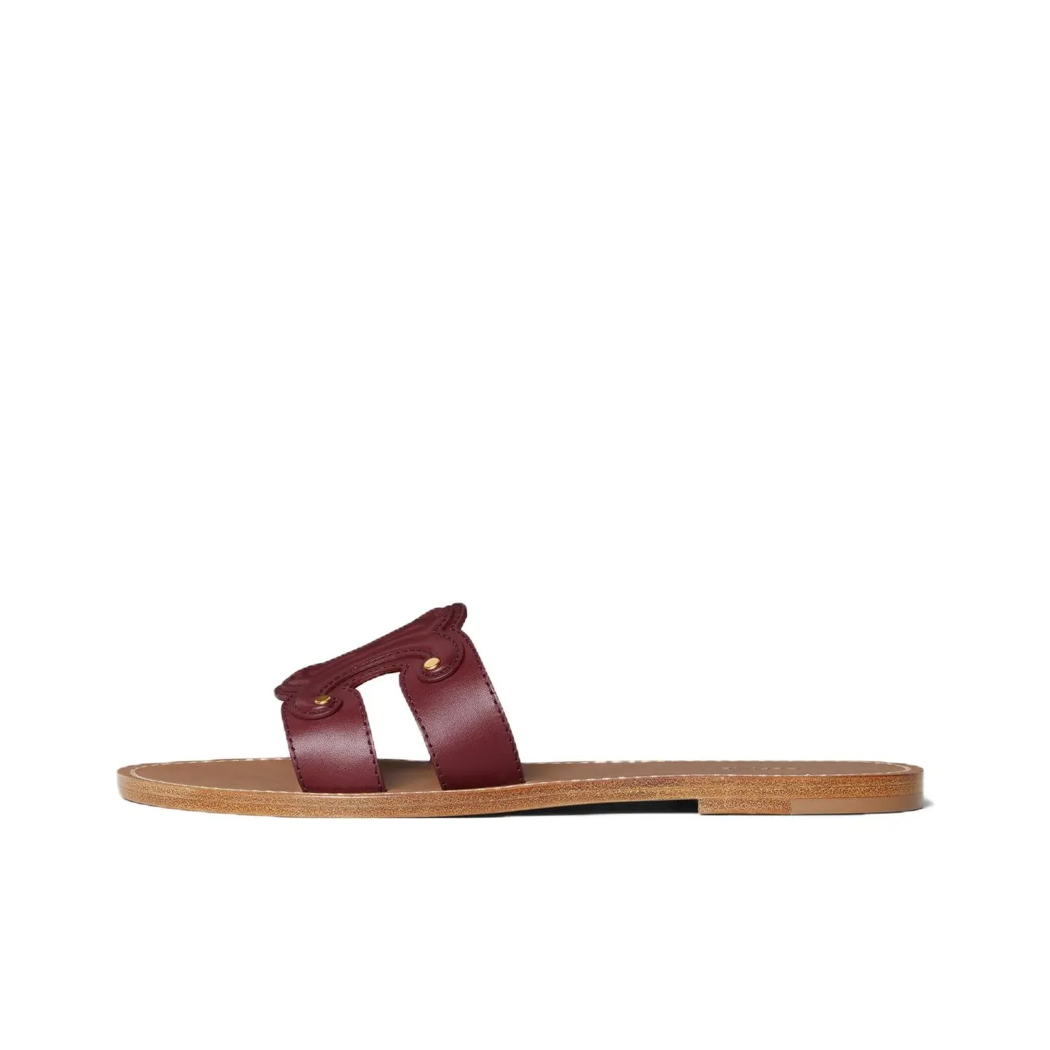 CELINE Rubber Sole Slide Slippers Women's Tan