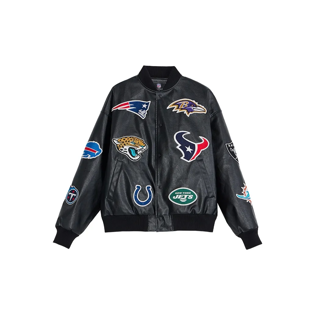 NFL Leather Jackets Unisex Black