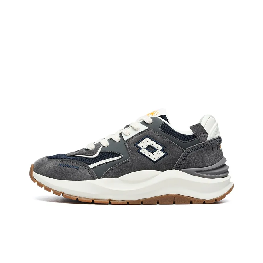 LOTTO Shock Absorbers Slip-Resistant Low Top Casual Men's Dark Blue Asphalt Gray LOTTO Шок абсорберы противоскользящие низкие топ кэжуал мужской темно-синий и асфальтовый серый
