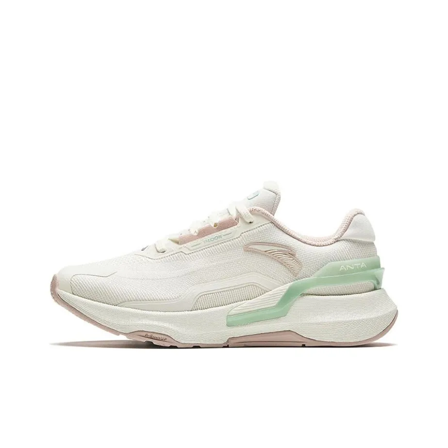 Anta Burning Refinement Abrasion Resistant Slip Resistant Low Top Running Shoes Women's White Green