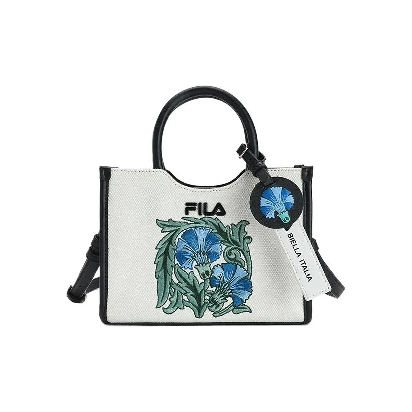 FILA V A Коллаборация Наследие Ткань Сумка Сумка через плечо Сумка через плечо Женская Белая и Черная