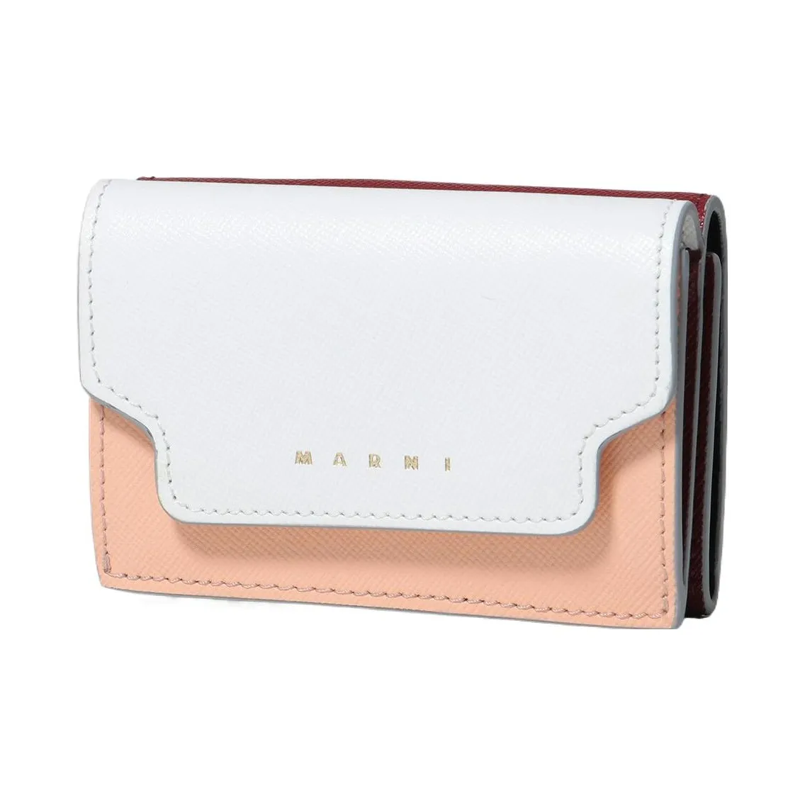 MARNI Кошелек из коровьей кожи белый и розовый
