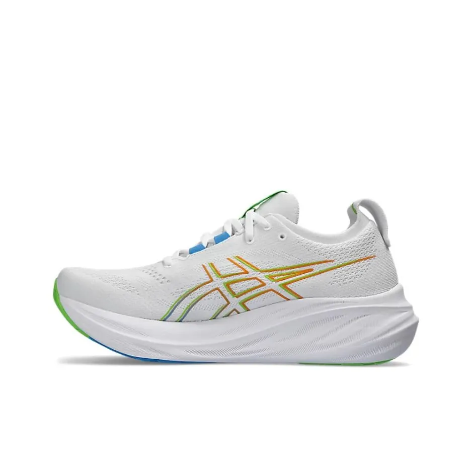 ASICS Гель Nimbus 26 Покрытие Поддержка Низкий Топ Марафон Тренировки Беговые кроссовки Мужской Белый Синий