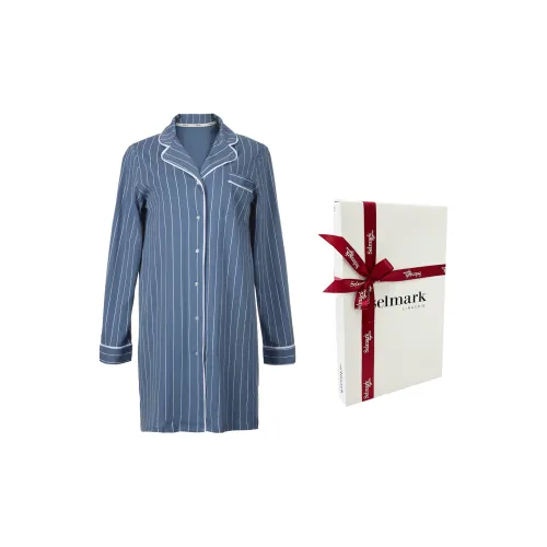 Selmark Gift Box Set Синие полосы Женские Подарочные наборы пижам