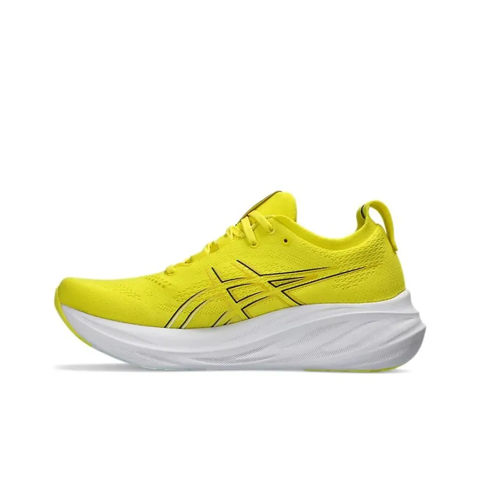 Asics Гель Nimbus 26 Амортизация Износостойкий Низкий Топ Беговые кроссовки Мужские Ярко-желтые