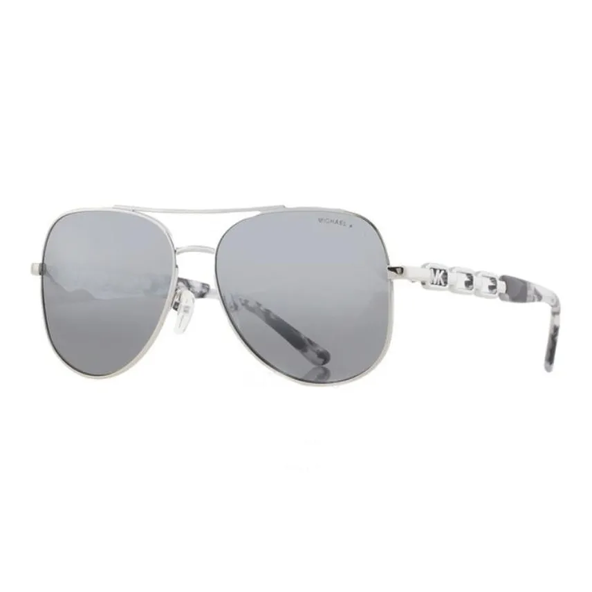 MICHAEL KORS Metal Aviator Sunglasses Unisex Silver