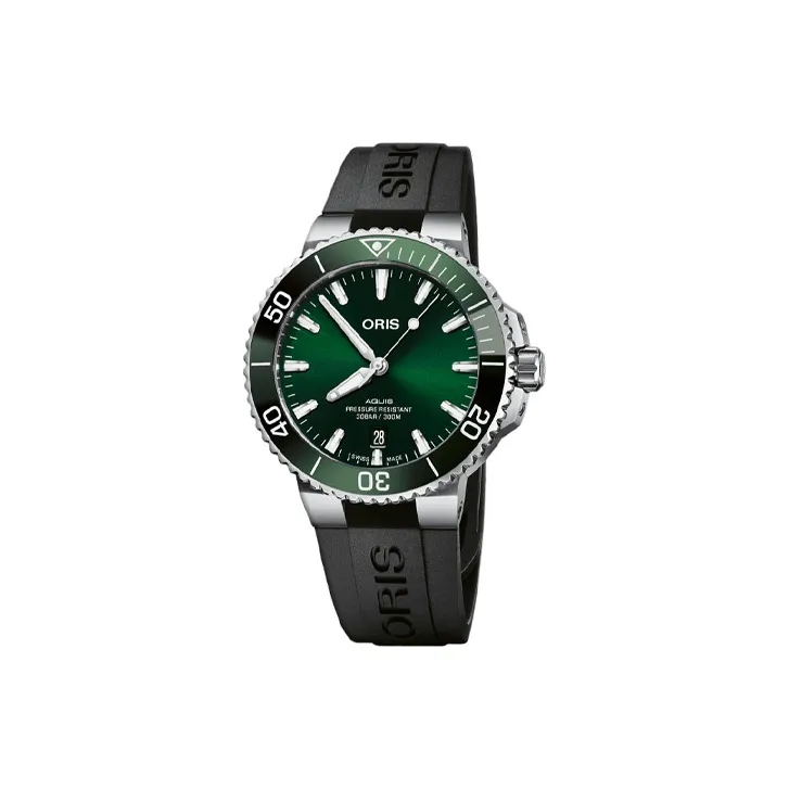 Oris Automatic Mechanical Movement Men's Watches Watch 41.5mm Green Dial Stainless Steel Case Rubber Strap