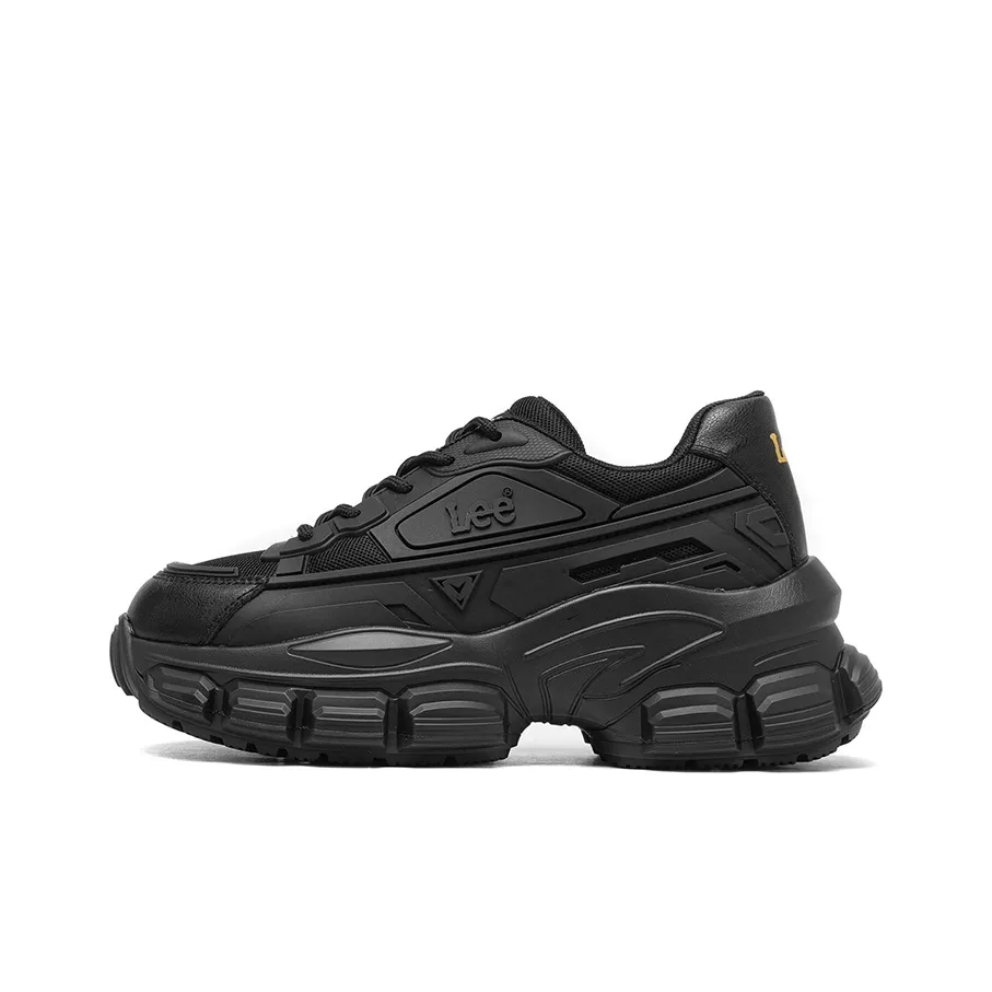 Lee Height Increasing Breathable Low-Top Chunky Sneakers Women's Black