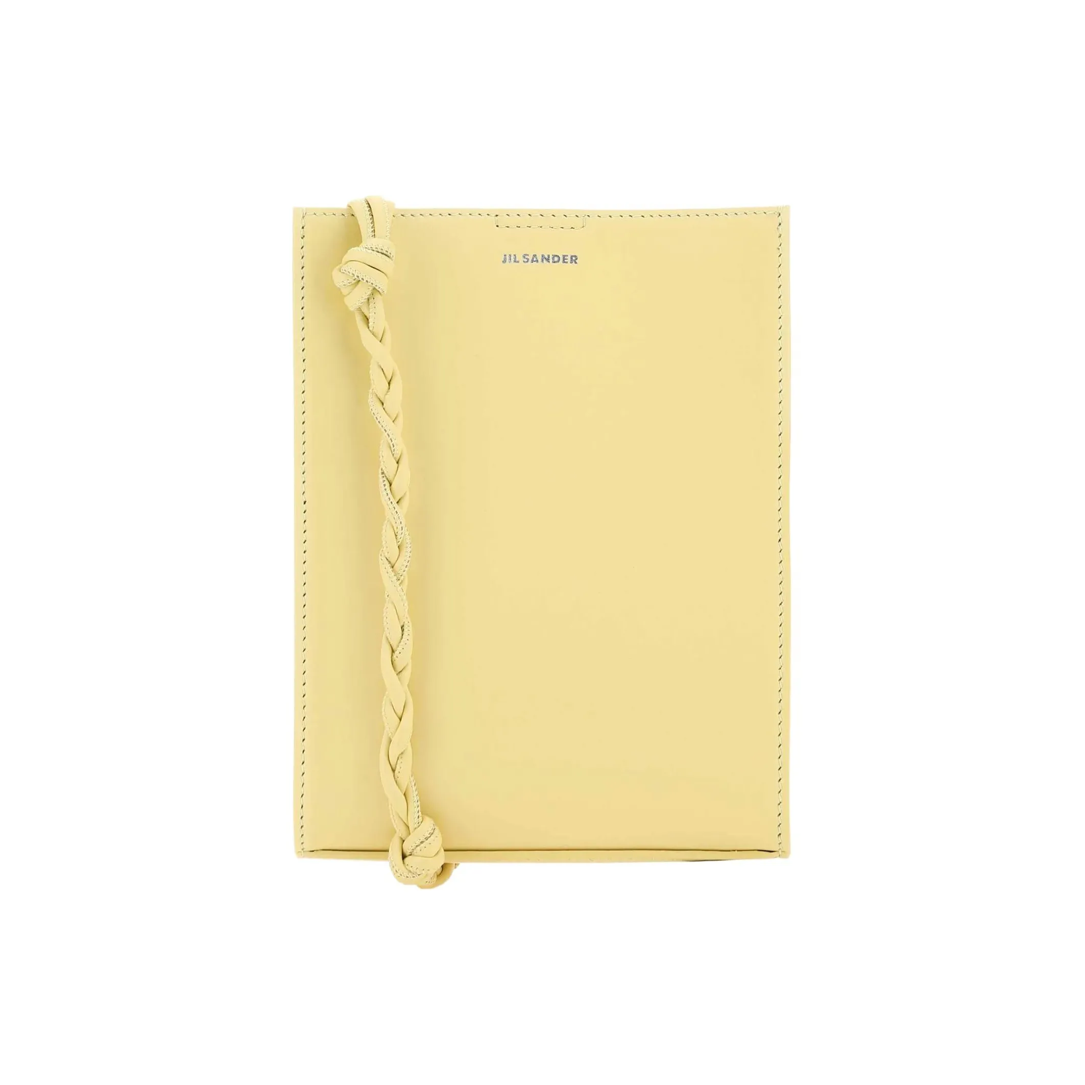 JIL SANDER Tangle Calfskin Cell Phone Pouch, Crossbody Bag, Shoulder Bag Women's Light Yellow