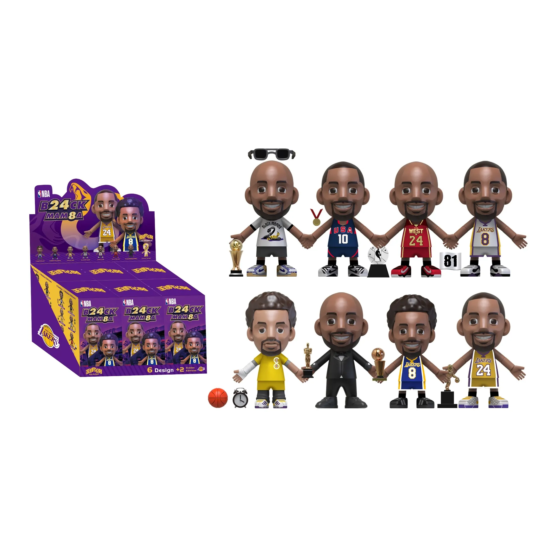 AcePlayer x NBA BLACK MAMBA Collection Коби Брайант Баскетбольная Звезда Слепые Коробки Один Mystery Коробка Целая Коробка 6 шт