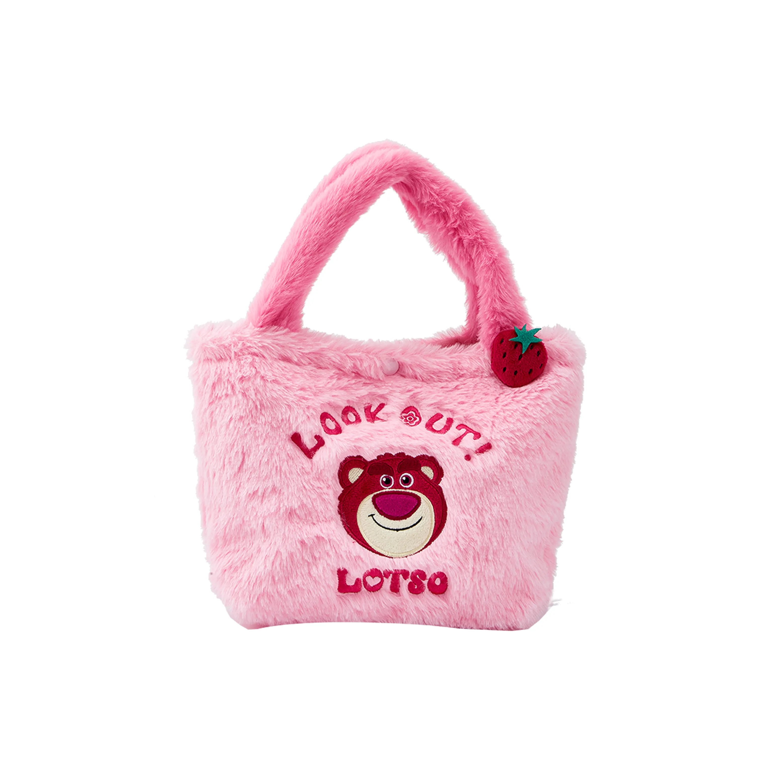 Disney Strawberry Bear Series Плюшевый Тоут Сумка Сумка для покупок Сумка Женская Розовая