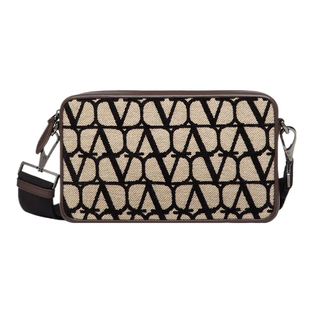 valentino ballerina Goatskin Crossbody Bag Shoulder Bag Men's Black & Beige