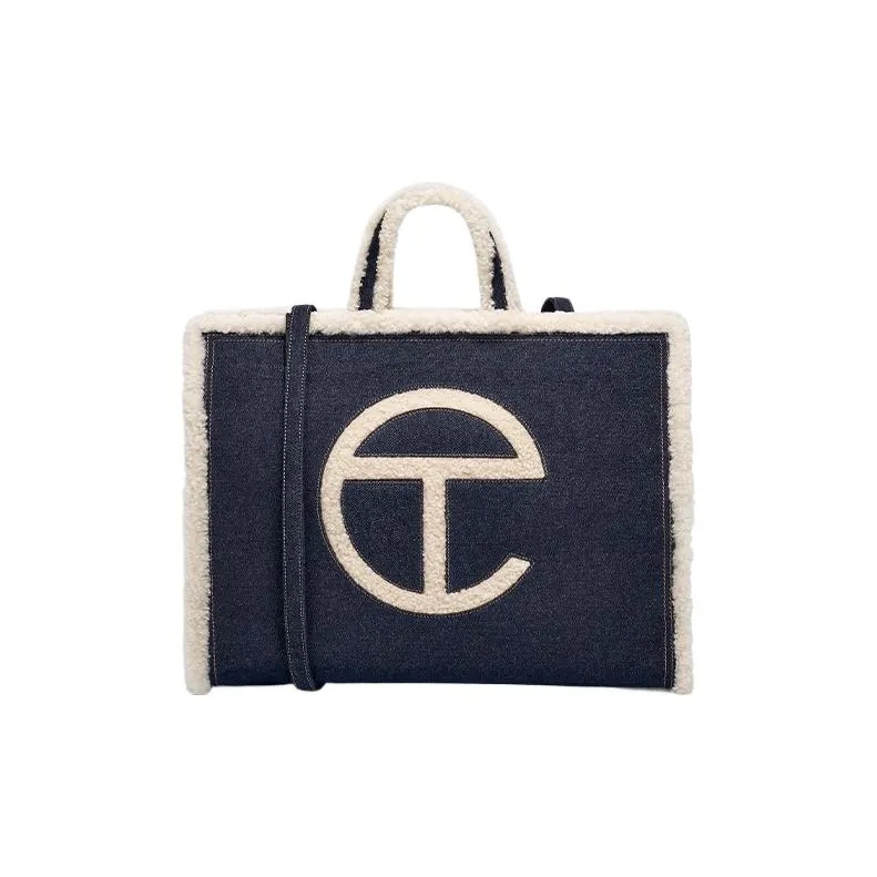 UGG Fabric Tote Bag, Shopping Bag, Handbag Large Size Women's Denim Blue