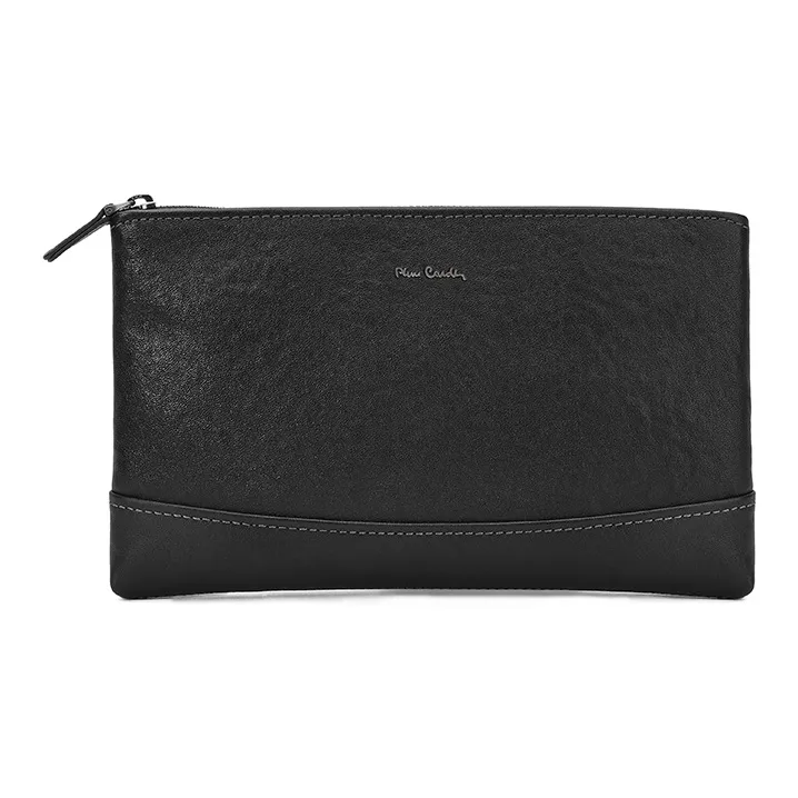 PIERRE CARDIN Коровья кожа Клатч Большой Мужской Черный
