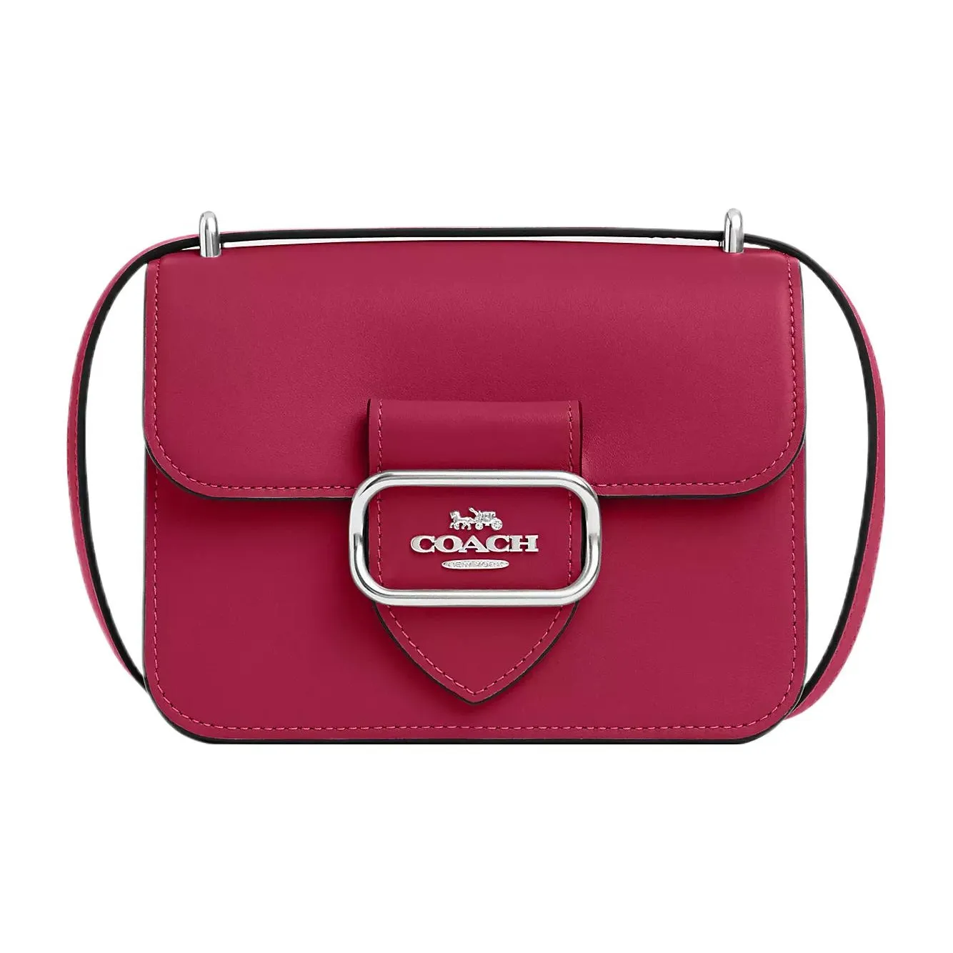 COACH Morgan Cow Leather Small Square Bag Shoulder Bag, Crossbody Bag Trumpets Women's Bright Purple