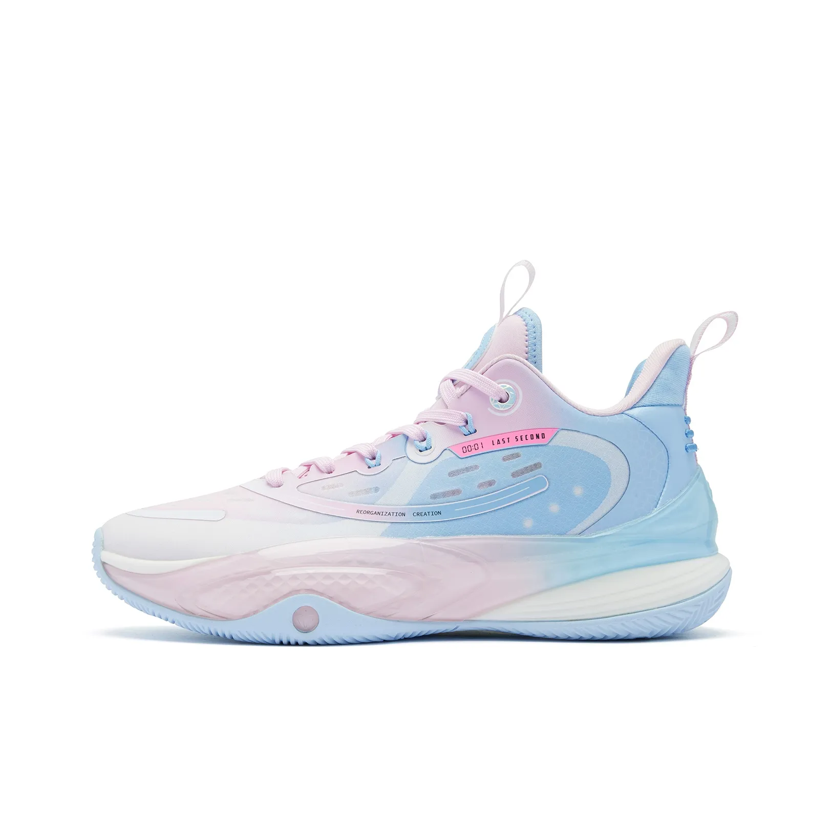 QIAODAN Killing Move 3.0 Cushioning Wear Resistant Mid Top Basketball Shoes Men's Blue White Pink