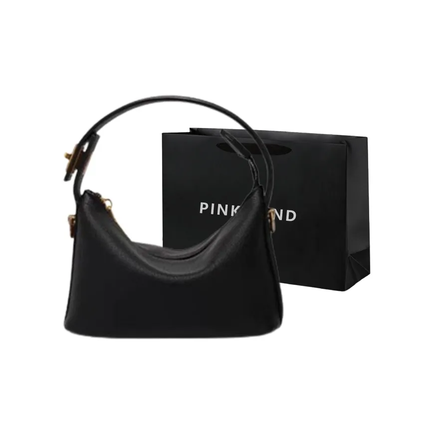 PINK·LAND ПУ (полиуретан) Одно плечо Ручная сумка Сумка через плечо Стандартная Женская Черный Белый