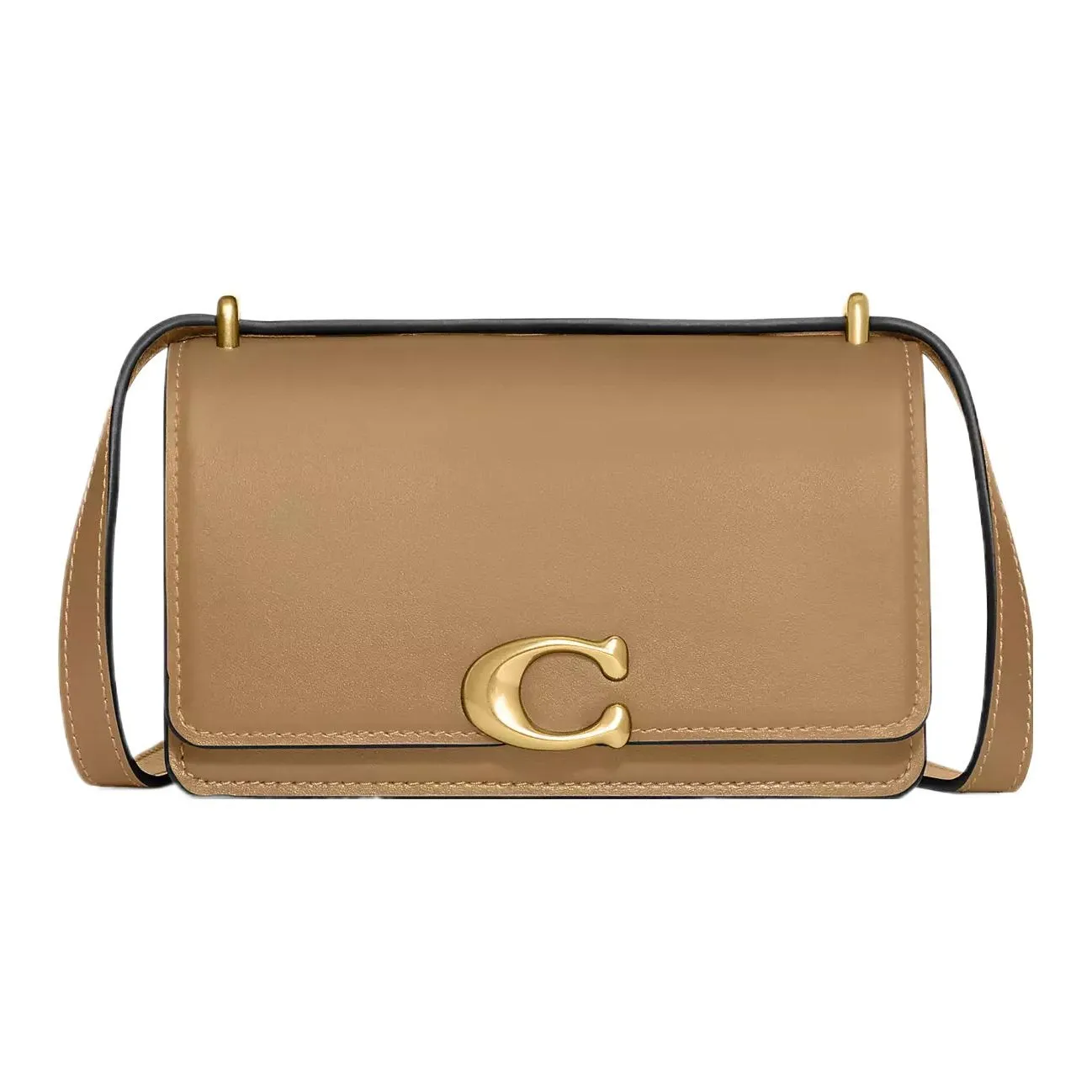 COACH Bandit Cow Leather Shoulder Bag, Crossbody Bag Trumpets Women's Tan