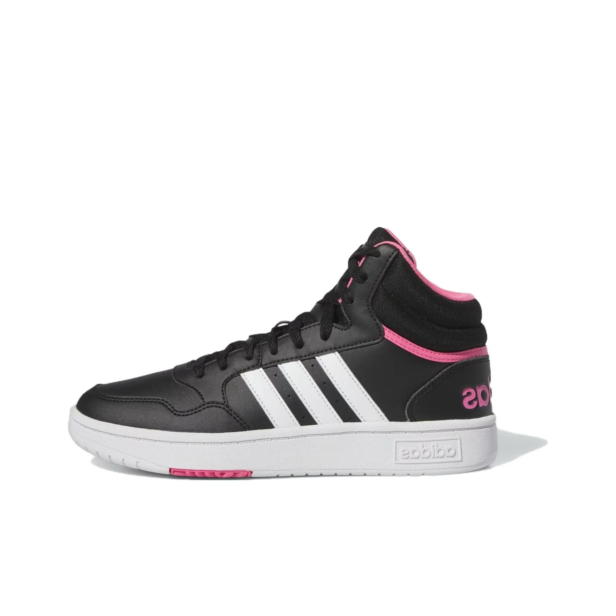 Adidas Hoops 3.0 Mid Core Black Cloud White Pink Fusion Women's