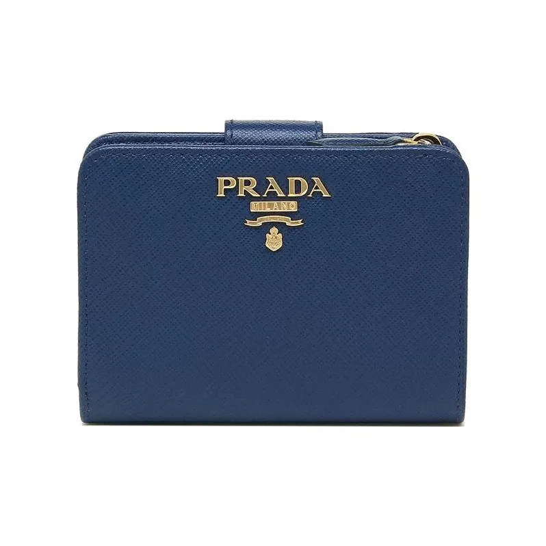 PRADA Leather Wallet Women's Blue