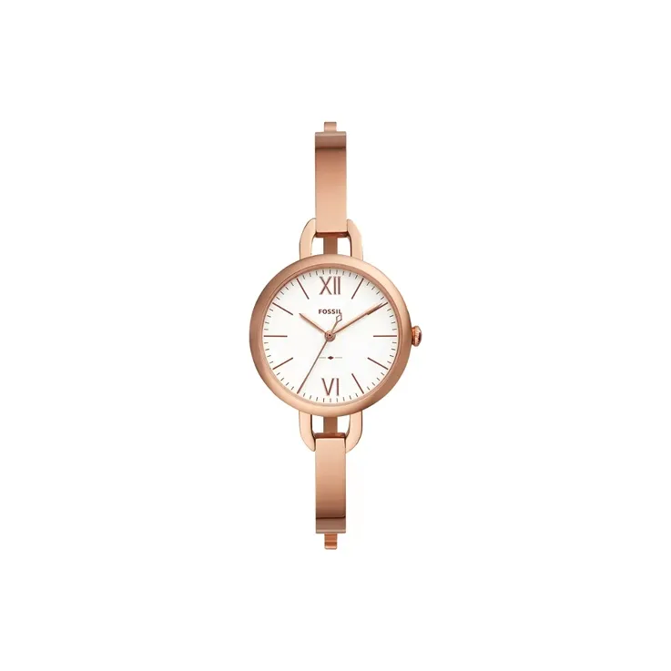 FOSSIL Наручные часы Кварцевый механизм Ремешок из нержавеющей стали 30 мм Белый циферблат Женские часы