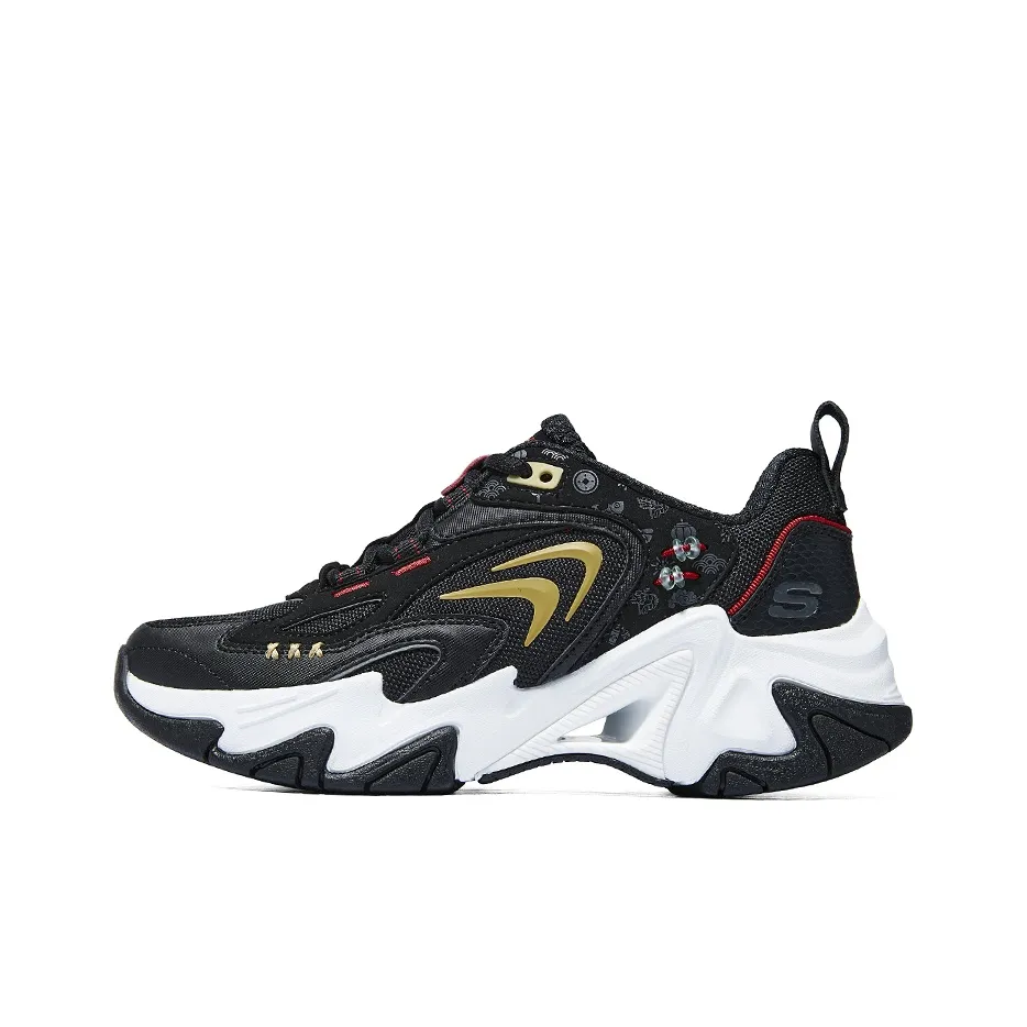 Skechers Stamina V3 Амортизация Износостойкий Низкий Топ Casual Мужской Черный Белый Золото