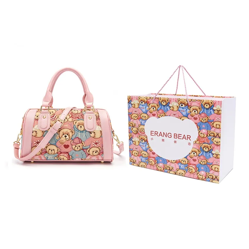 ERANGBEAR Многоцветная сумка через плечо из жаккардовой ткани большая женская розовая синяя