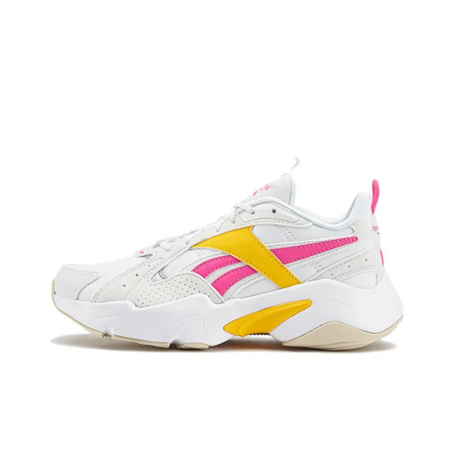 Reebok совместный бренд Turbo Restyle Low Топ Беговые кроссовки Женские Белый Желтый Розовый