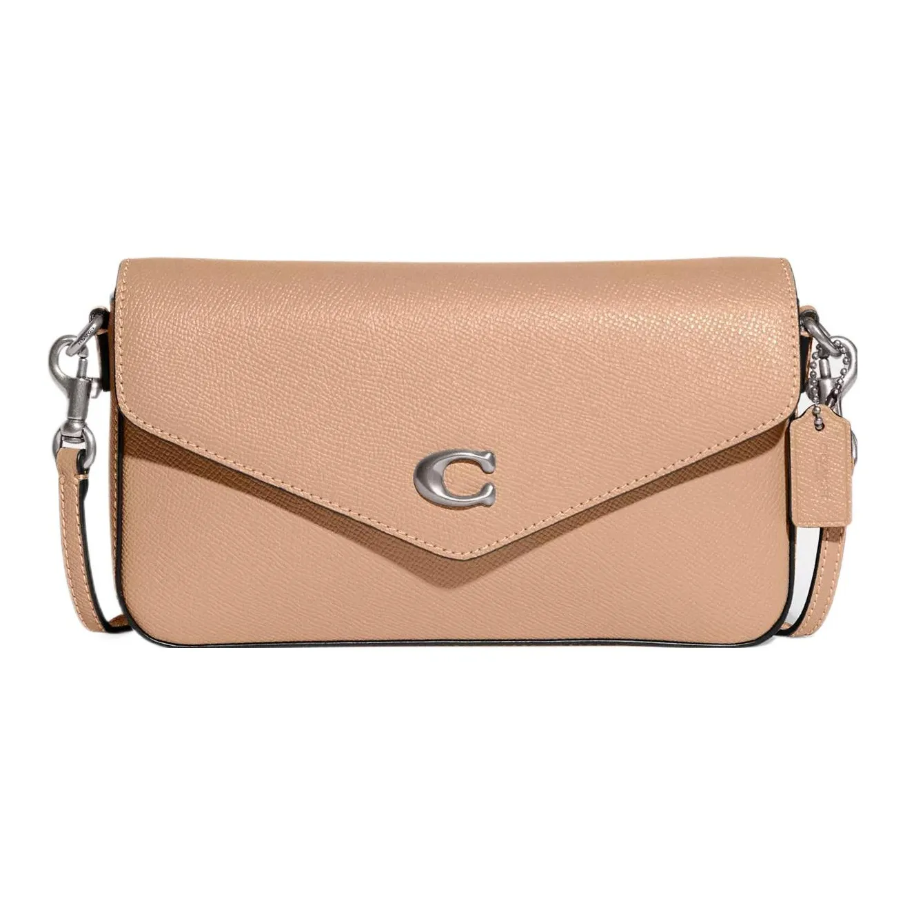 COACH Wyn Крестовая текстура Кожа Сумка через плечо Маленькая Женская Серебряный и Светло-желтый