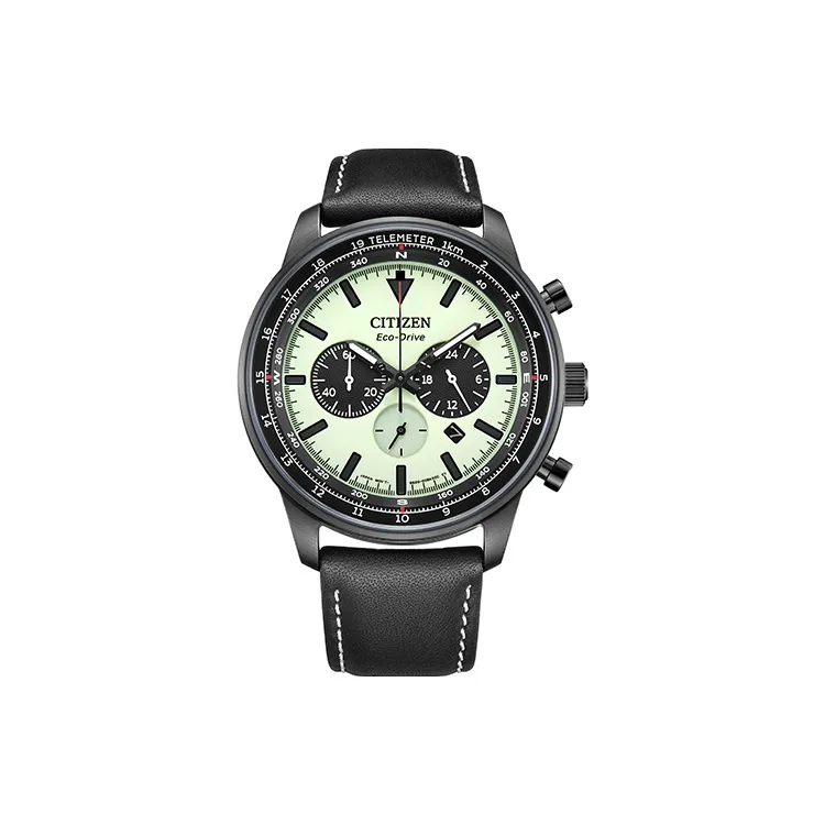 CITIZEN FUTURE FORCE серия Светильник Кварцевый механизм Коровья кожа Ремешок Часы 44 мм Унисекс Зеленый циферблат