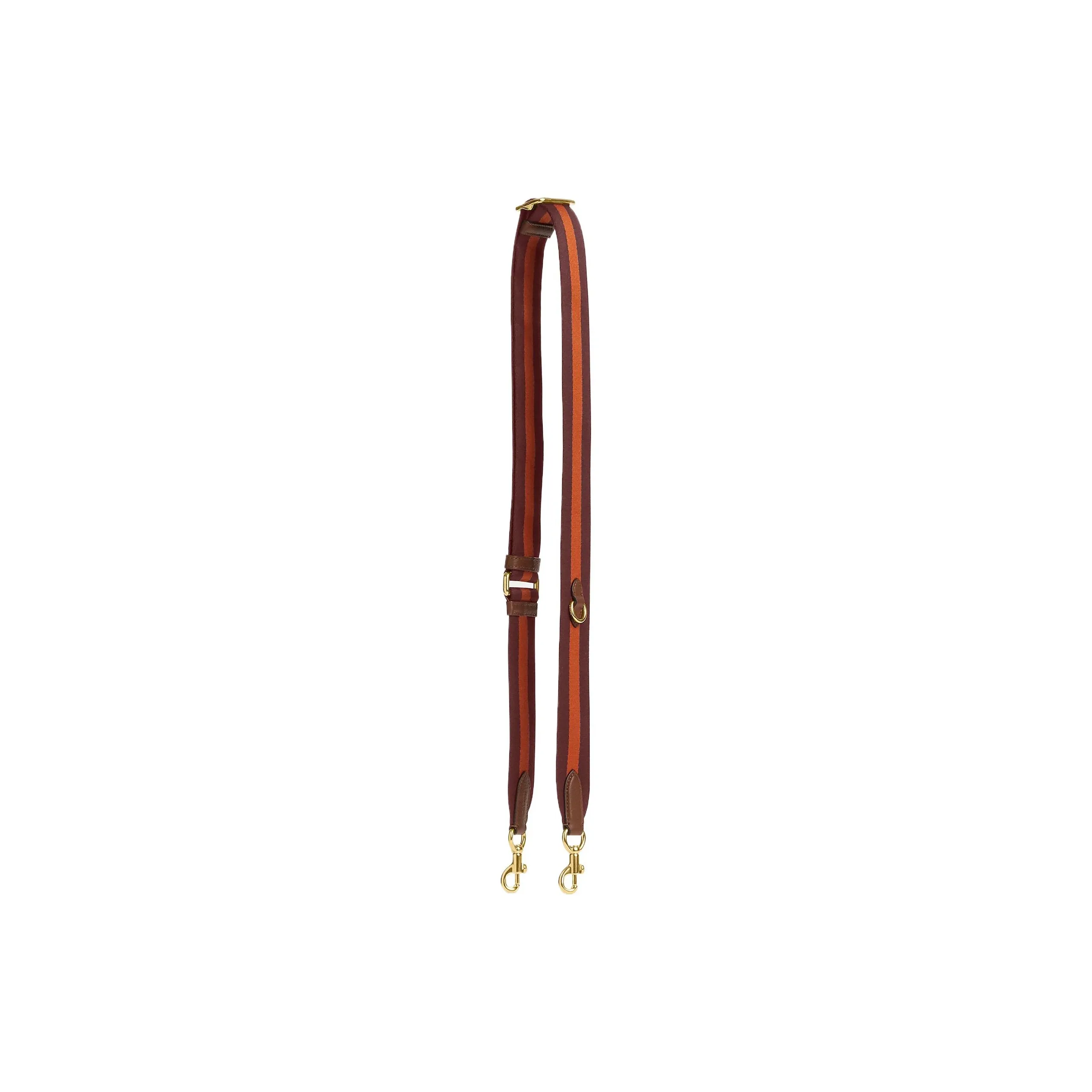 COACH Fabric Bag Strap Women's Gold & Burgundy Multicolor