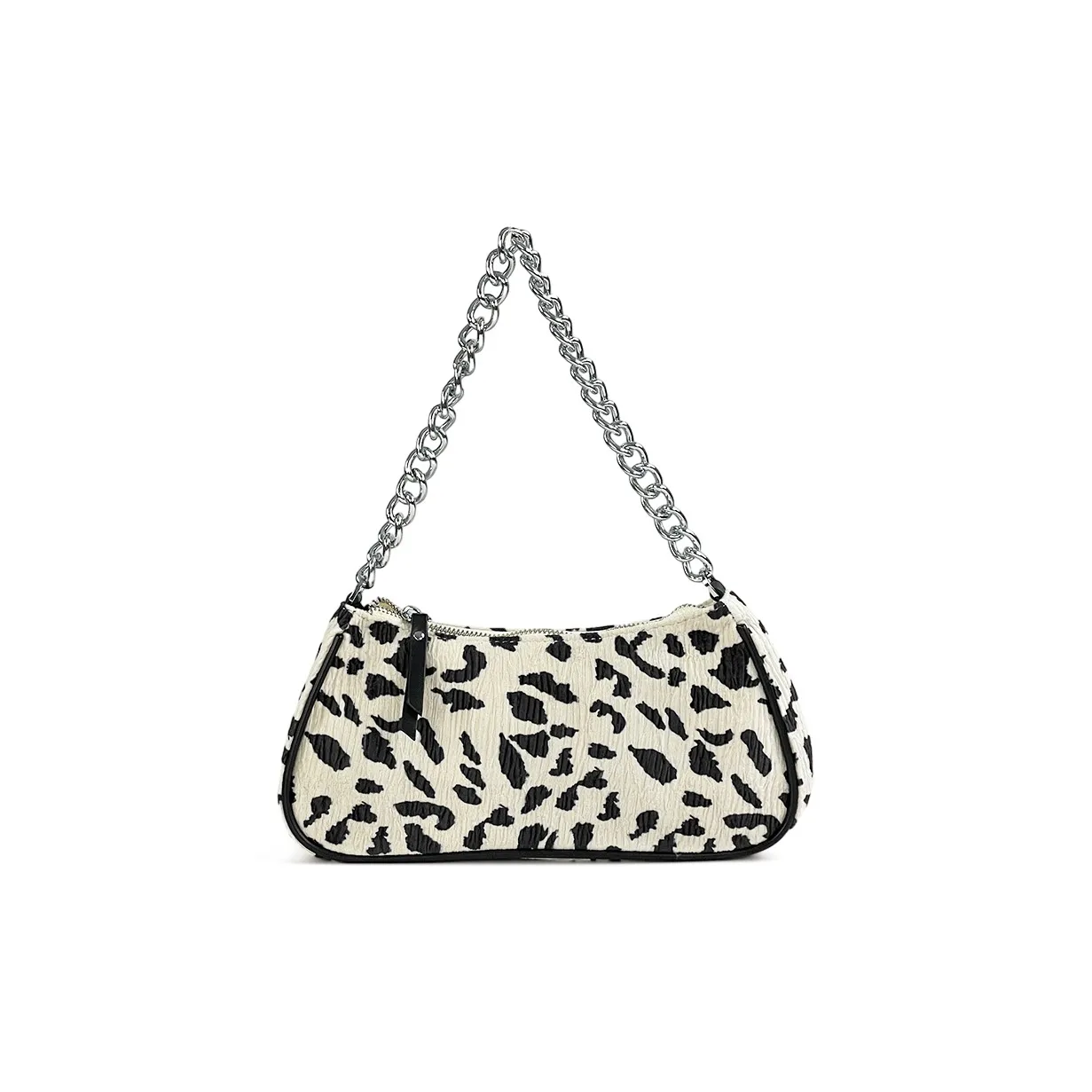 BGAY Suede Crescent Bag, Shoulder Bag, Crossbody Bag Women's Black/White/Multicolor/Leopard Print White