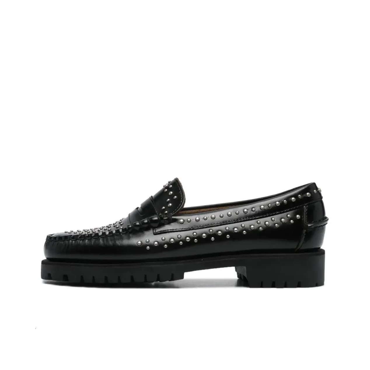 Sebago Stud-embellished Leather Loafers