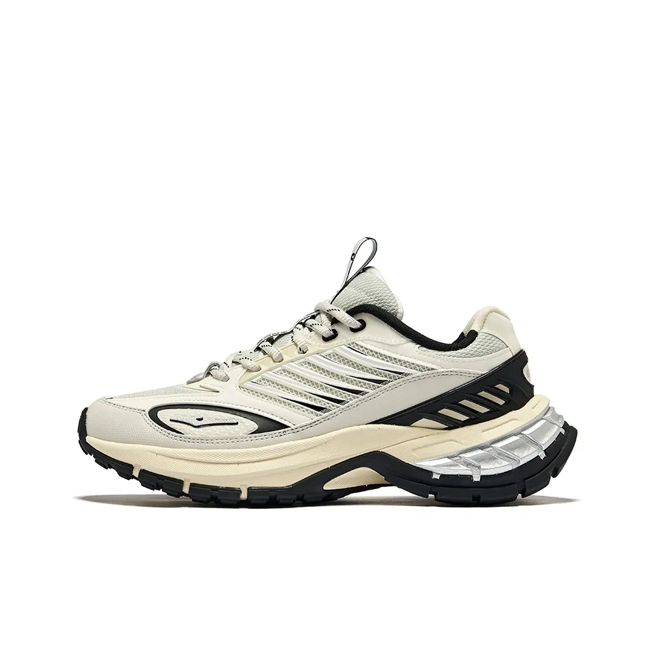 Erke Hung Feather Амортизация Износостойкие Низкие Кроссовки для Бега Женские Дикий Серый Микрокристалл Белый