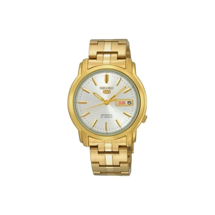 SEIKO Автоматический Механический Механизм Нержавеющая Сталь Ремешок Часы Мужские Белый Циферблат