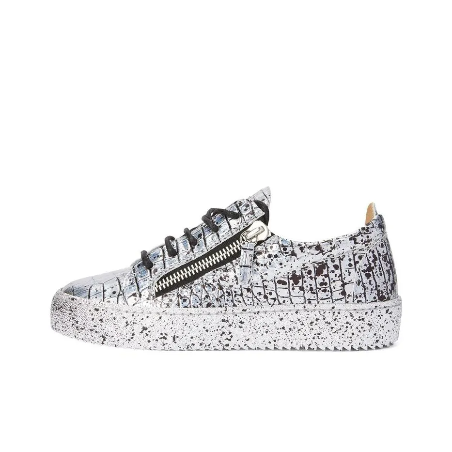 Giuseppe Zanotti GZ Gail Low Топ Кроссовки для скейтбординга Женские Серебряные