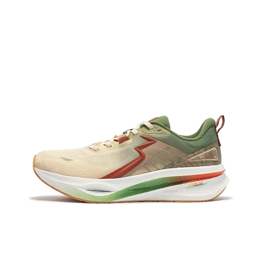 361° Cushioning Anti-Slip And Wear-Resistant Low-Top Running Shoes Men's White Green