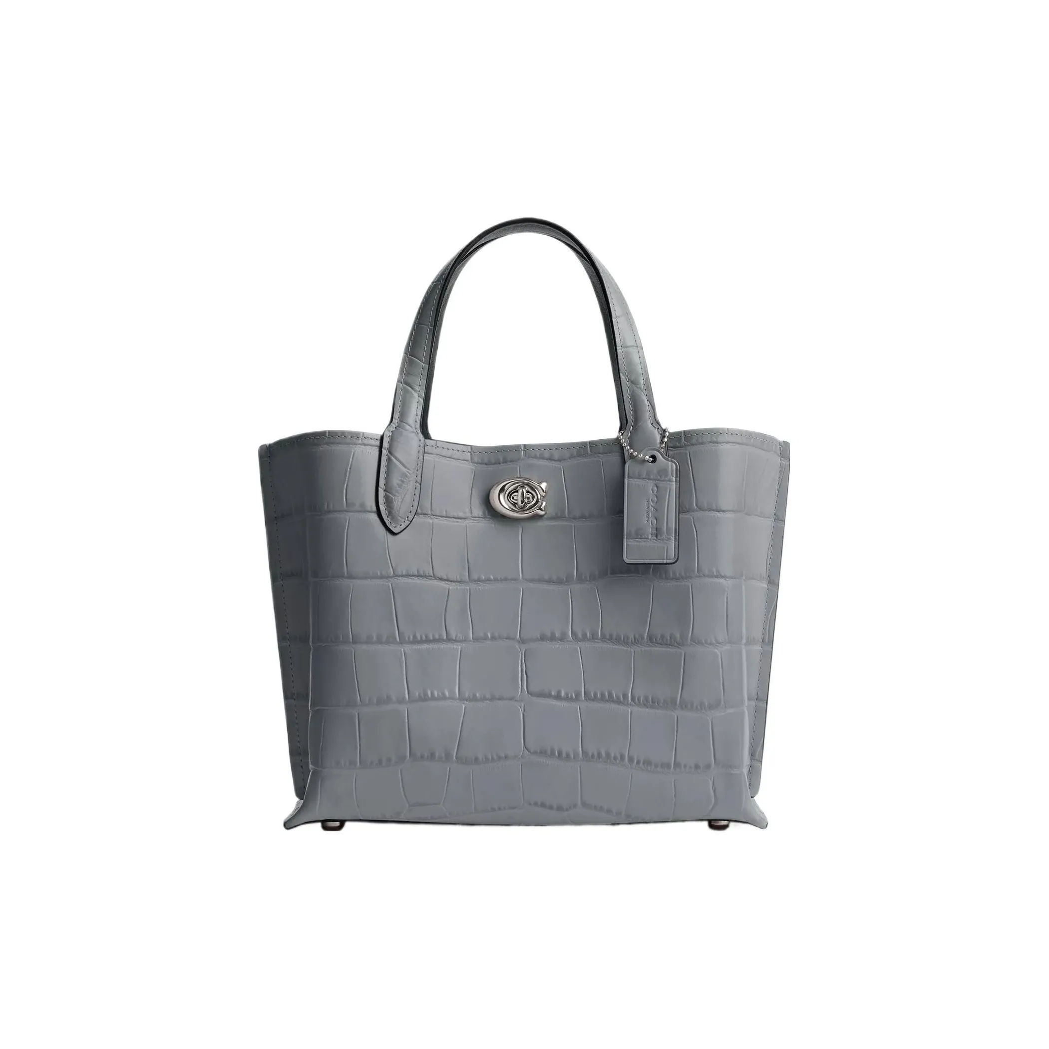 COACH Willow Кожа Тоут Сумка Сумка для покупок Сумка Средний Women's Silver Серо-голубой