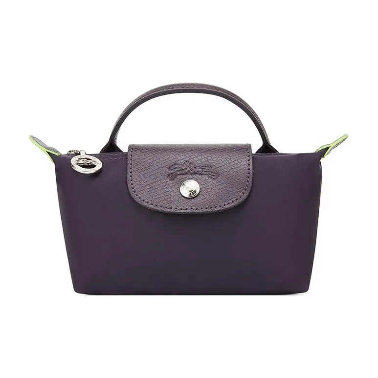LONGCHAMP Recycled Polyamide Canvas Handbag Animal Regular Women's Purple