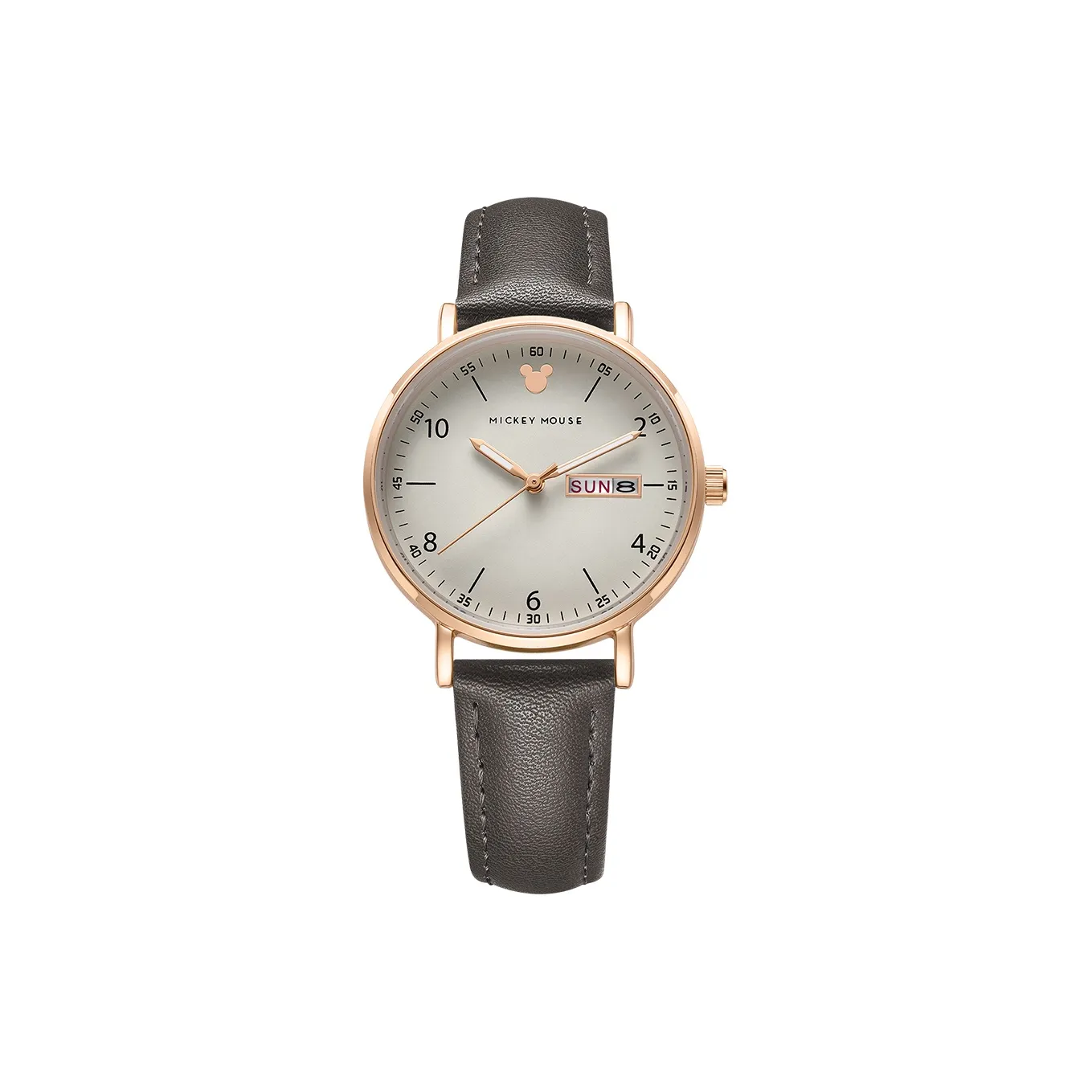 Disney Mickey Series Коробка Love Набор Кварцевый механизм Естественная кожа Ремешок Часы Женские Белый циферблат MK 11319H