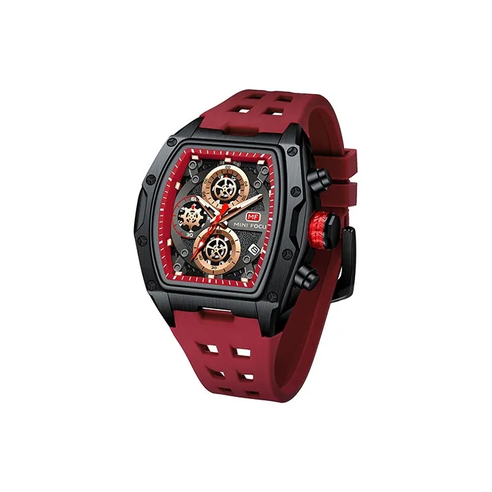 MINIFOCUS Кварцевый механизм Часы Мужские Черный циферблат