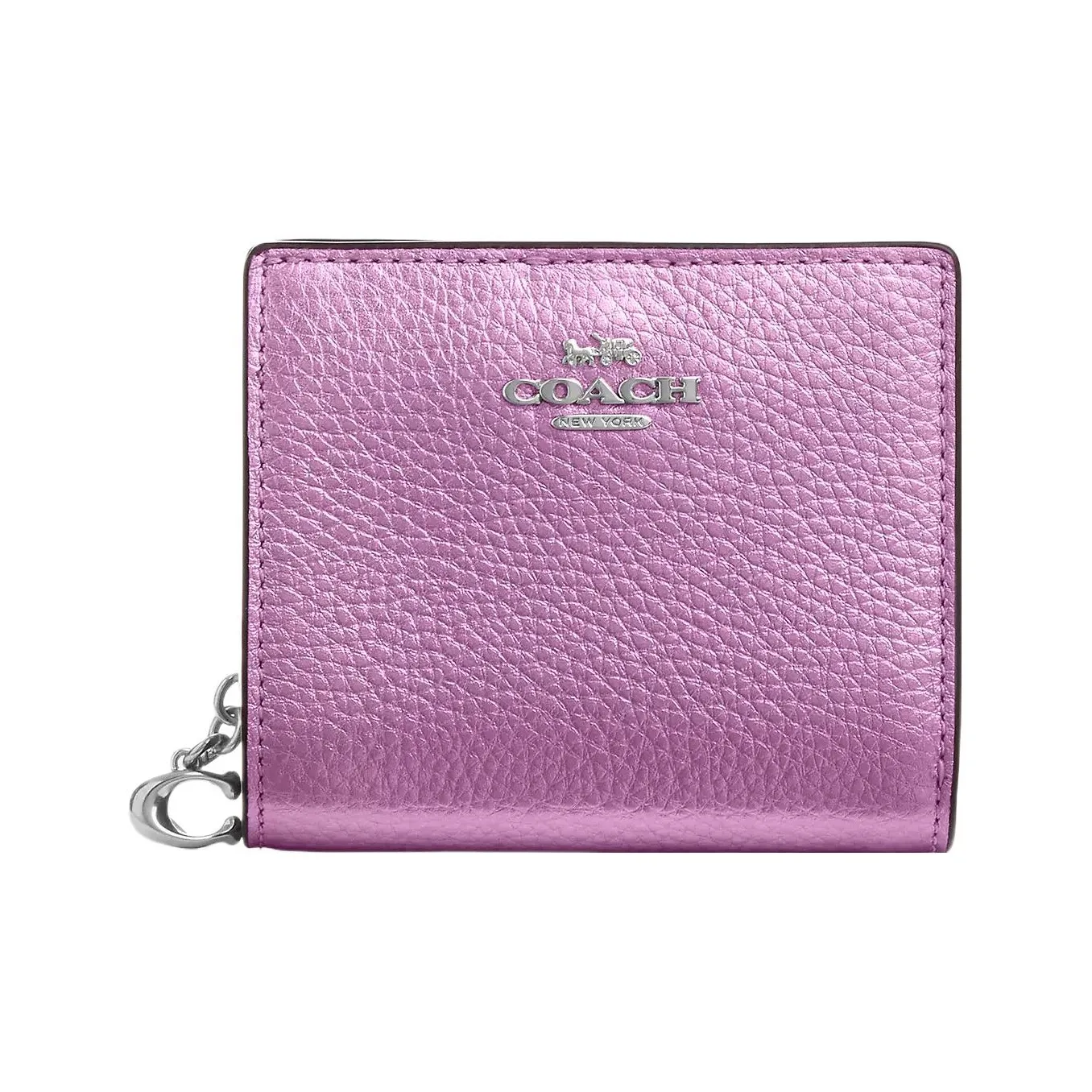 COACH Snap Wallet Кожа Монетница Кошелек Женские Фиолетовый