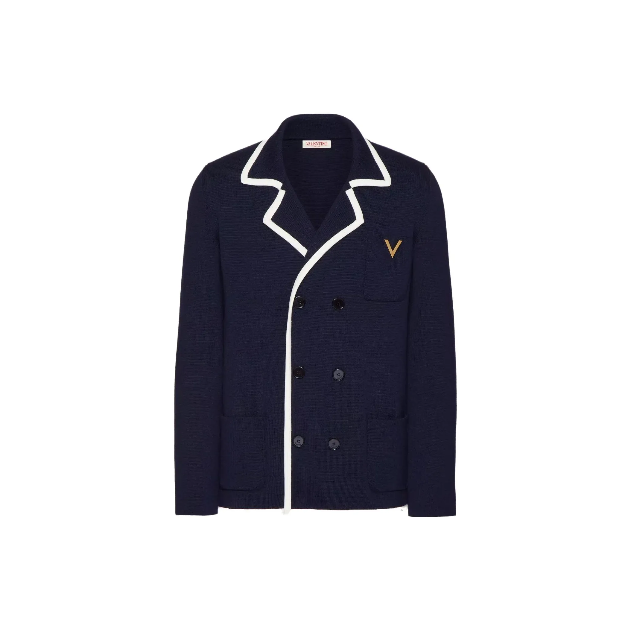 Valentino VGold Double Breasted Straight Hem Jacket
