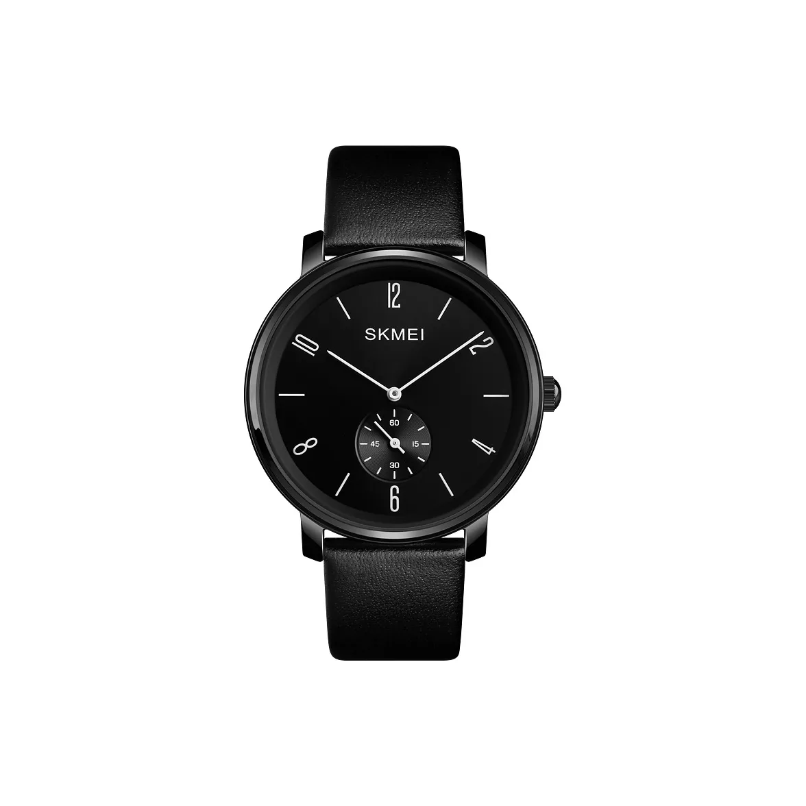 SKMEI Кварцевый механизм натуральная кожа ремень часы для мужчин белый циферблат