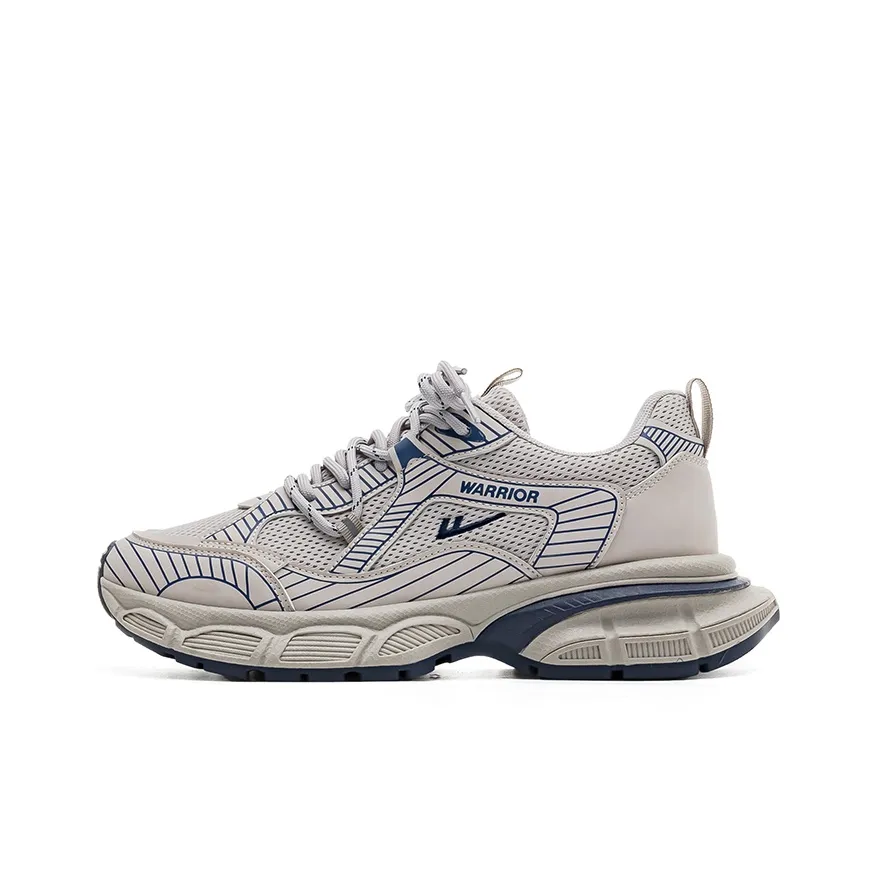 Warrior визуально увеличивает рост Низкий топ Толстая подошва Кроссовки Унисекс Темно-серый Синий