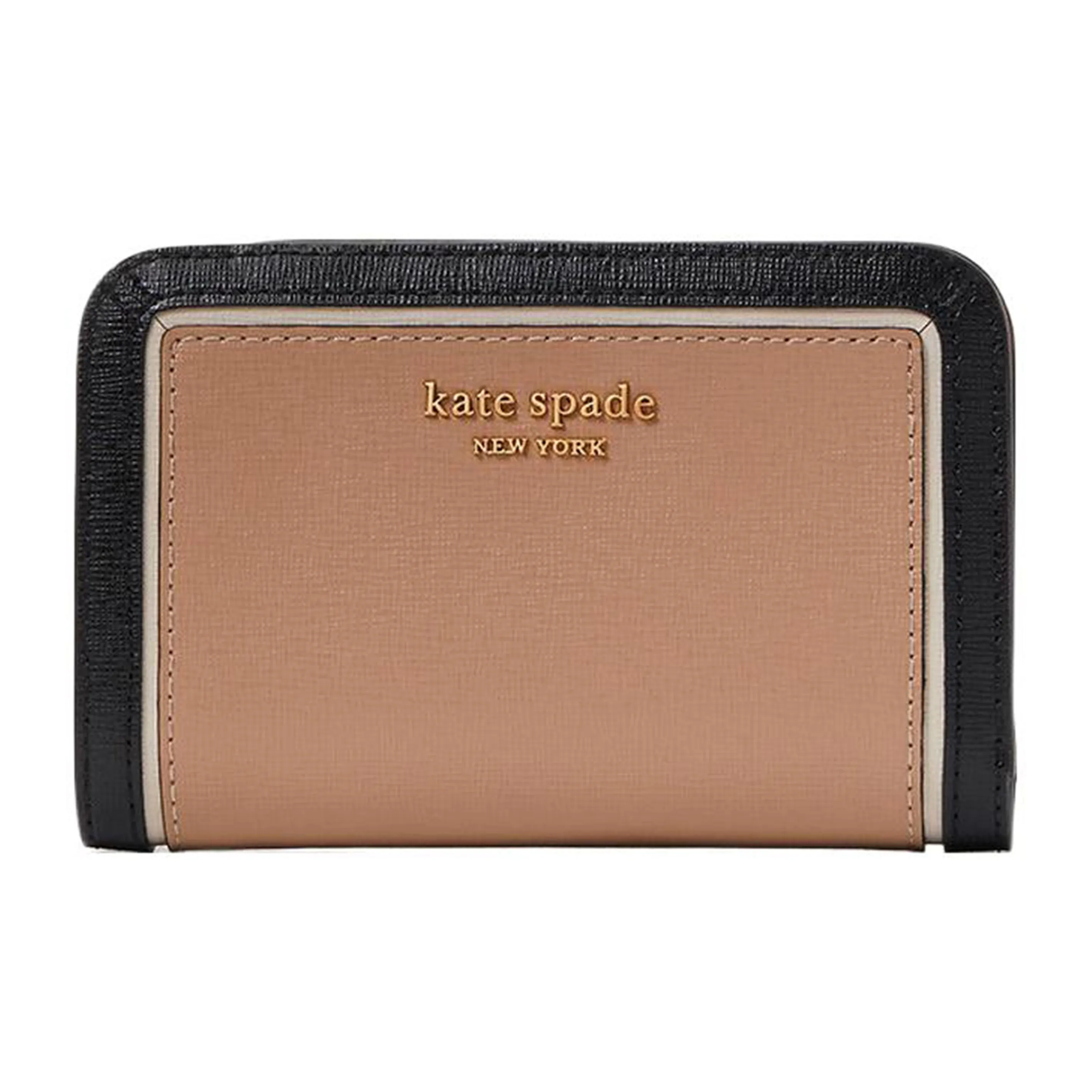 Kate Spade Saffiano Leather Wallet Mini Women's Mocha Coffee Cafe Style