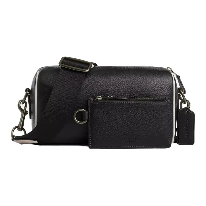 COACH Pebble Leather Combo Bag, Shoulder Bag, Crossbody Bag Small Size Women's Black